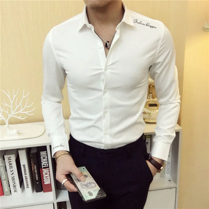 Shirts and Blouses for Men Business Man Tops Long Sleeve Aesthetic Original with Collar Sleeves Luxury Asia Silk Cotton Clothing