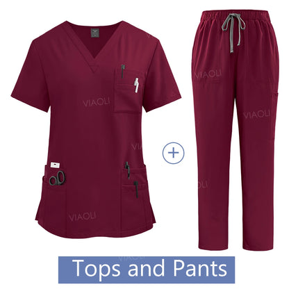 Wholesale Price Medical Suit for Women Surgical Gown Lab Coat with Pockets Dental Scrub Veterinary Uniform Soft Nursing Articles