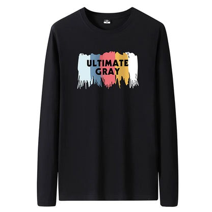 T Shirts Men New Fashion 2025 O-Neck Slim Long Black Sleeve T-Shirt Male Clothing Casual Tee Shirt 28 Styles Plus Size S-6XL