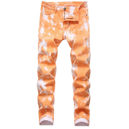 2026 High Quality Colorful Jeans for Men Elastic Slim Straight Casual Trousers Trend Streetwear Male All-match Denim Long Pants