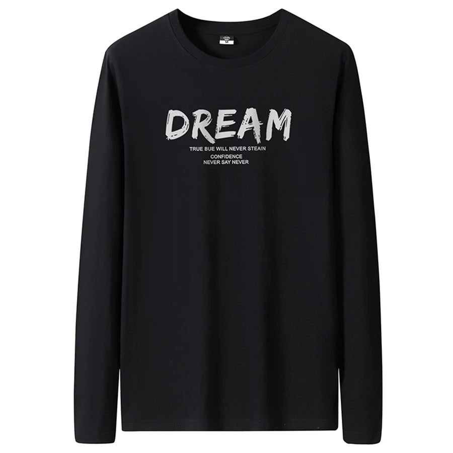T Shirts Men New Fashion 2025 O-Neck Slim Long Black Sleeve T-Shirt Male Clothing Casual Tee Shirt 28 Styles Plus Size S-6XL