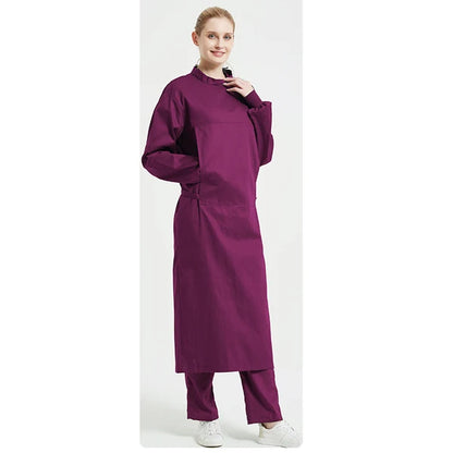 Surgical Gowns Cotton Operating Room Work Male Surgeons Half Wrapped Long Sleeved Female Reverse Wearing Full Isolation Clothing