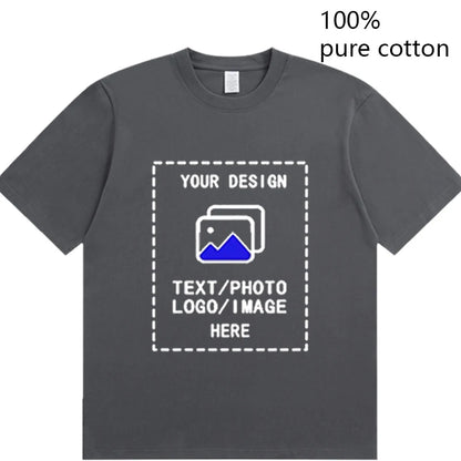 Custom-Made Men's T-Shirts Are Suitable for Team Gatherings, Gyms, and Sports Cotton Round-Neck Short-Sleeved Shirts