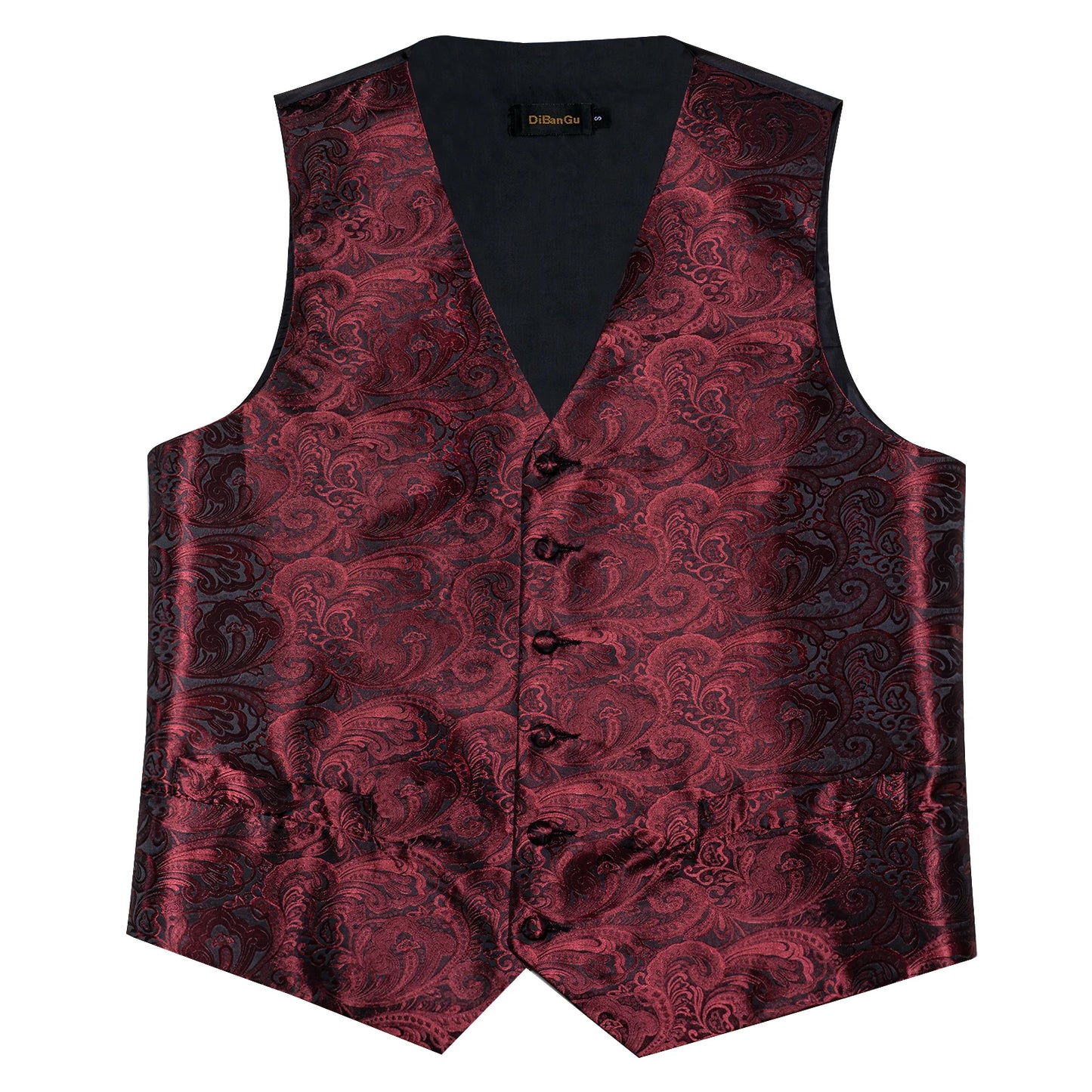 Suit Vest for Men Wedding Party Silk Waistcoat Bow Tie Handkerchief Cufflinks Tuxedo Gilet Men Clothing Wholesale