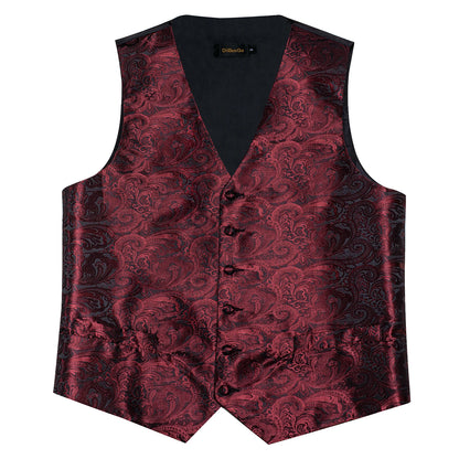 Suit Vest for Men Wedding Party Silk Waistcoat Bow Tie Handkerchief Cufflinks Tuxedo Gilet Men Clothing Wholesale