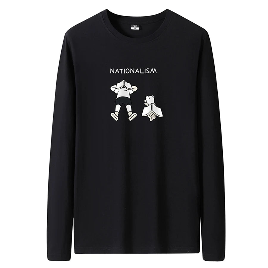 T Shirts Men New Fashion 2025 O-Neck Slim Long Black Sleeve T-Shirt Male Clothing Casual Tee Shirt 28 Styles Plus Size S-6XL