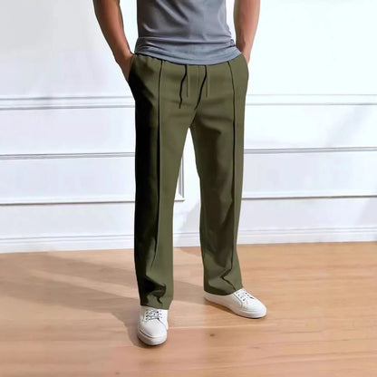 Pant men 2026 casual new casual men's solid color sporty high-waisted drawstring long leg pants men's clothing