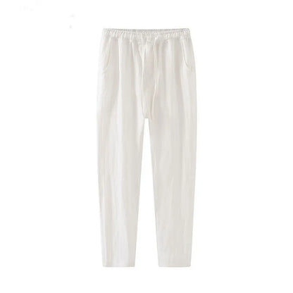 Pants Men's Summer Thin Nine-Point Pants Solid Color Versatile Casual Straight Leg Wide