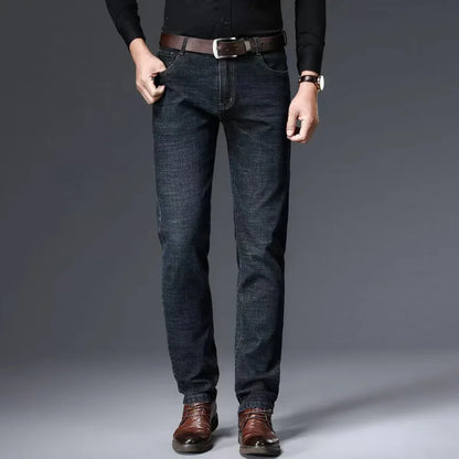 2026 NEW Men Men's Fashion Business Jeans Classic Style Casual Stretch Slim Jean Pants Male Brand Denim Trousers Black Blue Me