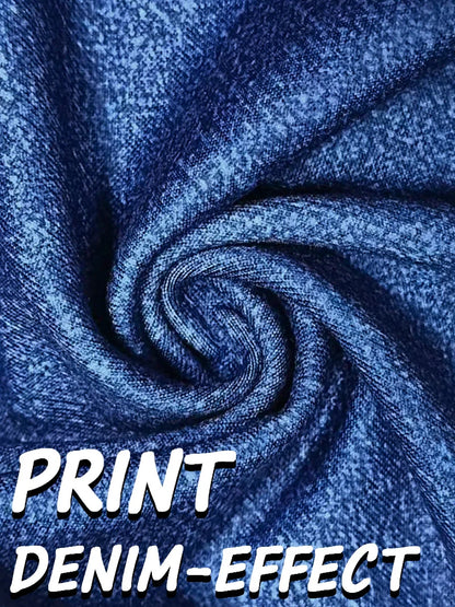 [Printed Pants - Not Denim Fabric] Printed Leggings - Non-Denim Fabric, Women's Trousers, Imitation Denim Printed Leggings for A