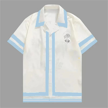 2025 Men's Short Sleeve Shirts Fashion Shirts Hawaiian Casual Comfortable Vacation Travel Oversized Tops camisa blanca hombre