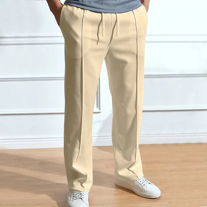 Pant men 2026 casual new casual men's solid color sporty high-waisted drawstring long leg pants men's clothing
