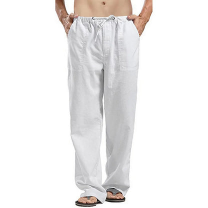 2023 new Men's Comfortable Cotton Linen Pants Male Autumn New Breathable Solid Color Linen Trousers Fitness Pants Streetwear