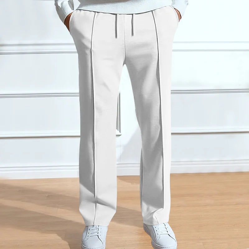 Pant men 2026 casual new casual men's solid color sporty high-waisted drawstring long leg pants men's clothing