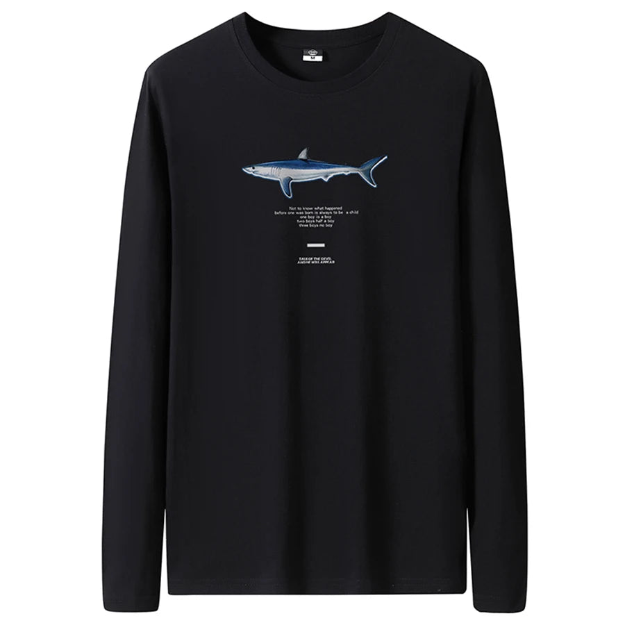 T Shirts Men New Fashion 2025 O-Neck Slim Long Black Sleeve T-Shirt Male Clothing Casual Tee Shirt 28 Styles Plus Size S-6XL