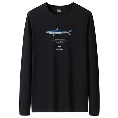 T Shirts Men New Fashion 2025 O-Neck Slim Long Black Sleeve T-Shirt Male Clothing Casual Tee Shirt 28 Styles Plus Size S-6XL