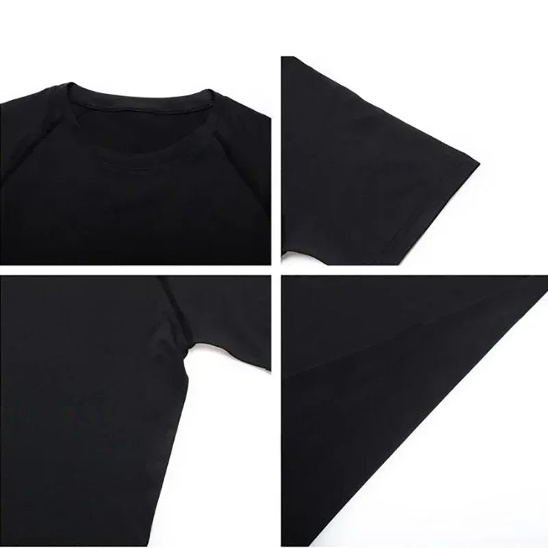 Mens Compression Clothing Summer Tights T Shirt Elastic Quick Dry Sportswear Running T-shirts Sports Tops Tee Gym Workout Shirts