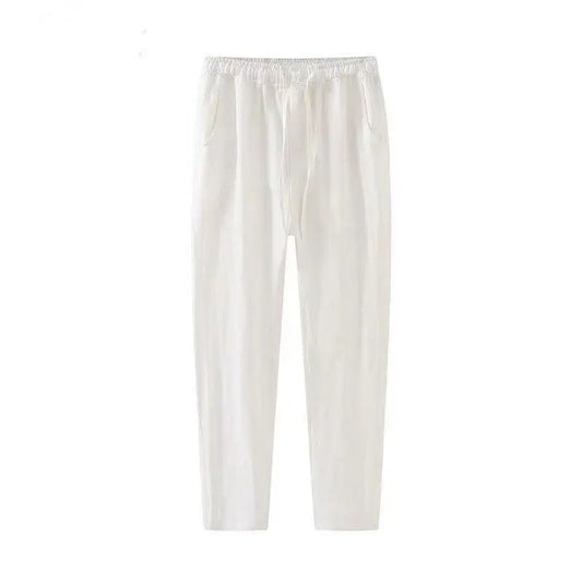 Pants Men's Summer Thin Nine-Point Pants Solid Color Versatile Casual Straight Leg Wide