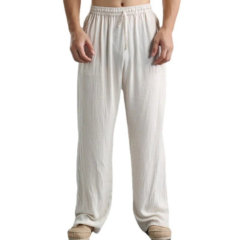 2023 new Men's Comfortable Cotton Linen Pants Male Autumn New Breathable Solid Color Linen Trousers Fitness Pants Streetwear