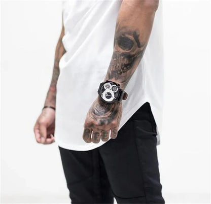 Mens Workout Bodybuilding Muscle Clothing Gym Fitness Cotton Breathable T-shirts Stitching Contrast Color Short Sleeve Shirts