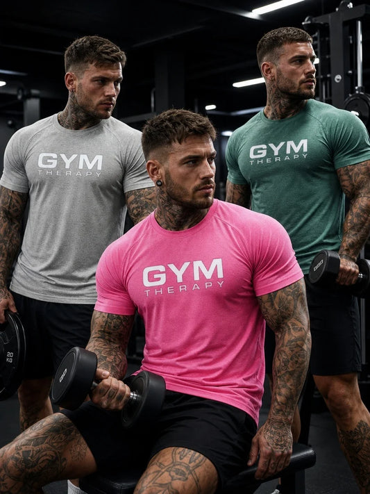 3pcs Gym Quick-Drying Ice-Silk Men Short-Sleeved Shirt, Highly Elastic and Smooth Non-Slip T-Shirt, Fitness and Jogging Sportswe