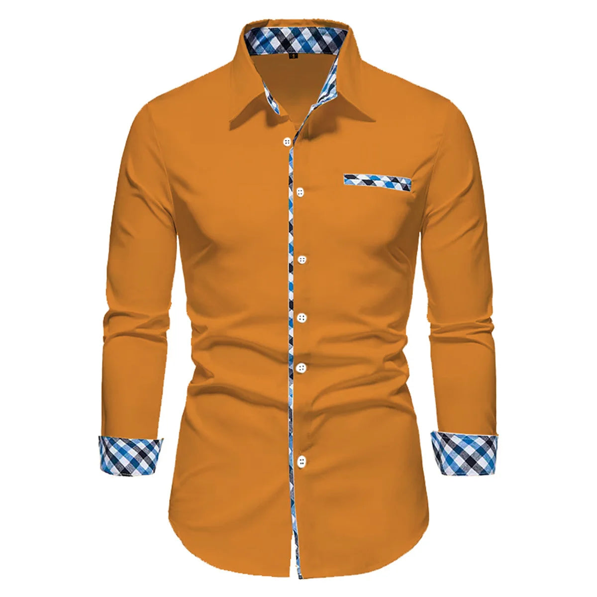 2023 Men's Hot Selling Business Office Long Sleeve Solid Color Spliced Shirt Outdoor Street Leisure High Quality Fabric Polo Top
