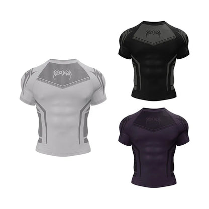 Men Short Sleeve New Style Muscle Fitness Clothes Quick Drying Breathable Stretch Tight Fitting Clothing Sublimation T-Shirt
