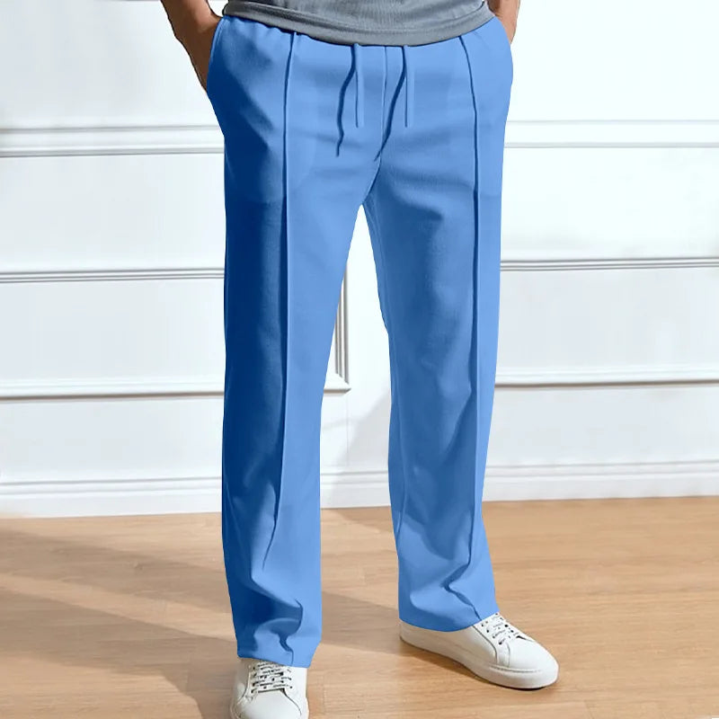 Pant men 2026 casual new casual men's solid color sporty high-waisted drawstring long leg pants men's clothing