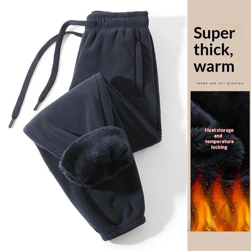 Men Trousers Double-sided Fleece Casual Pants Sweatshirt Boa Fur Men's Clothing Warm Knitted Sports Shorts Man Gifts Clothes