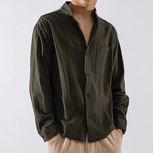 Shirts for Men White with Pocket Linen Man Shirt Elegant Original Fashion 2025 New in Cheap Brand Social Tops S Asia Casual Cool