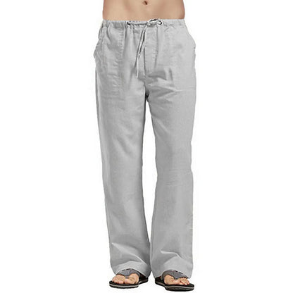2023 new Men's Comfortable Cotton Linen Pants Male Autumn New Breathable Solid Color Linen Trousers Fitness Pants Streetwear