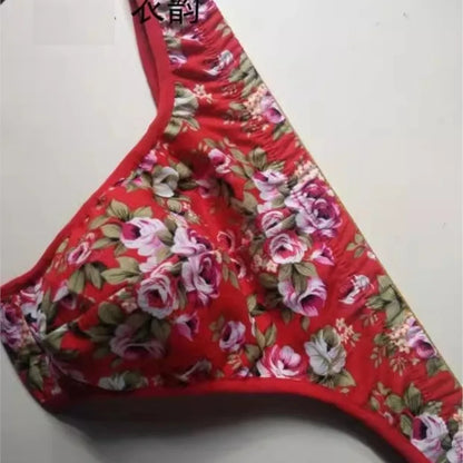 Thong Man's Floral Soft Silky Touch Silky Briefs Live Show DJ Club Sexy Costumes Private Party