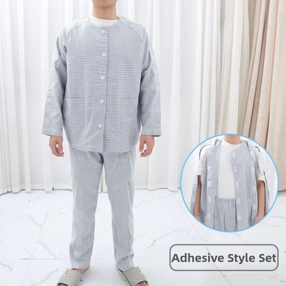 Convenient Bedridden Elderly Care Clothing Skin-Friendly Washable Tear Away Recovery T-Shirt Comfortable Full Tear Away