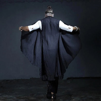 Mens Sleeveless Vest Light Breathable Mid-Length Cape Streetwear Fashion Youth Outerwear Campus Cloak Men'S Clothing 2025 New