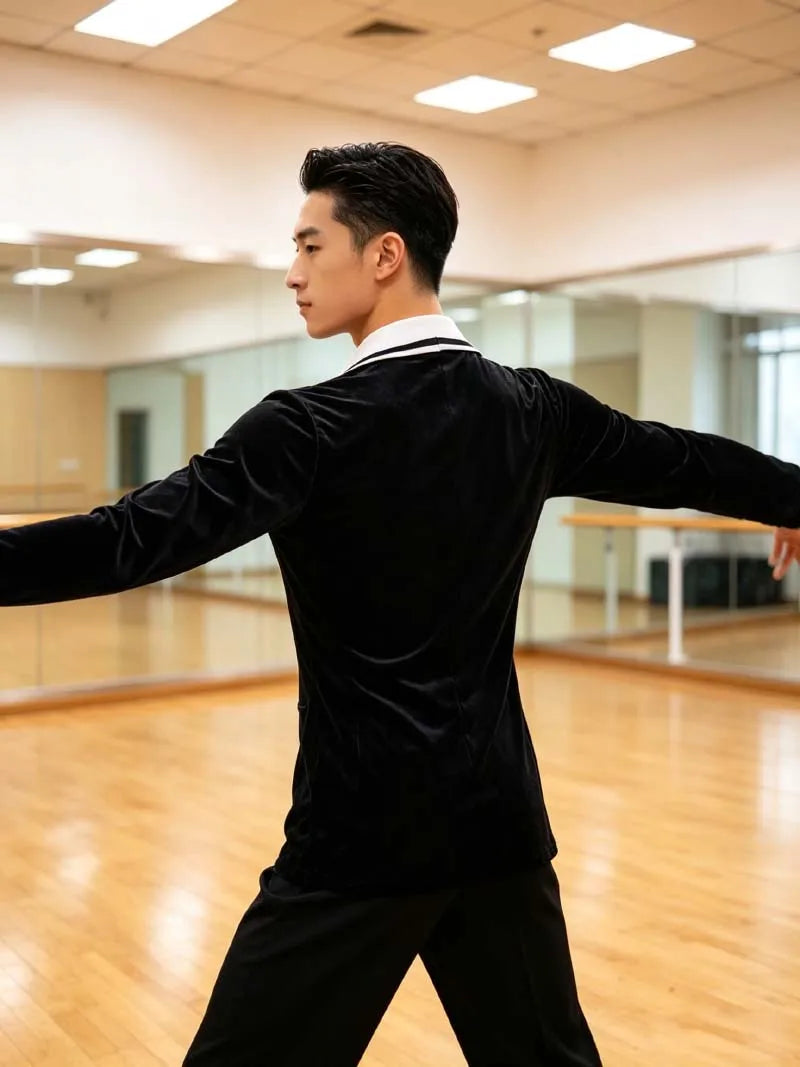 Men Standard Performances Dance Clothes High Quality Long Sleeve Advanced Tuxedo Latin Ballroom Waltz Flamenco Dancing Clothing