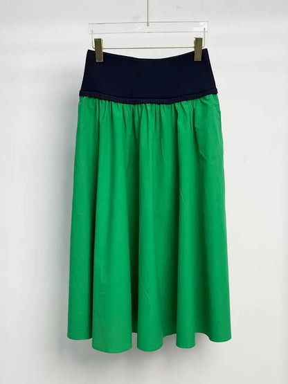 2026 Summer New Women's Clothing: Pony Embroidery,RL High Waist, Half Skirt, Long, Cotton Blended, Simple, Casual, Versatile