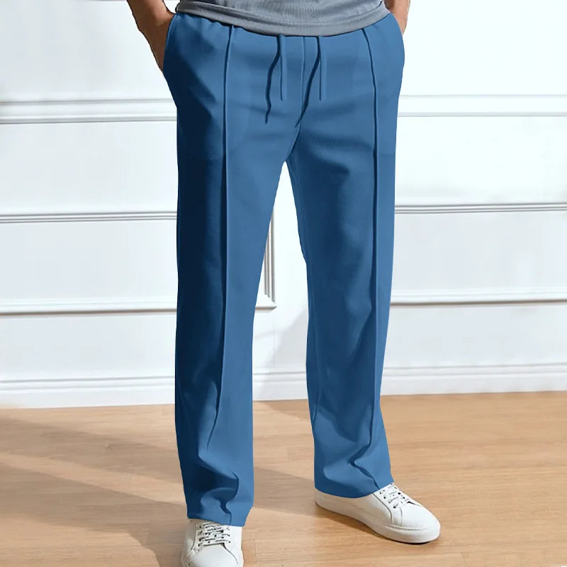 Pant men 2026 casual new casual men's solid color sporty high-waisted drawstring long leg pants men's clothing