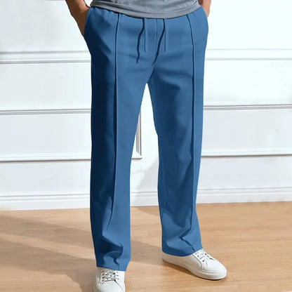 Pant men 2026 casual new casual men's solid color sporty high-waisted drawstring long leg pants men's clothing