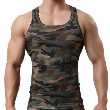 Men Undershirt Tank Top Man Sleeveless Shirt Fitness Gym Clothing Camouflage Singlet Quick Dry Bodybuilding Muscle Vest Elastic