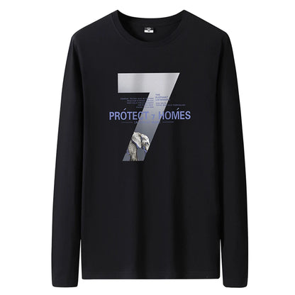 T Shirts Men New Fashion 2025 O-Neck Slim Long Black Sleeve T-Shirt Male Clothing Casual Tee Shirt 28 Styles Plus Size S-6XL