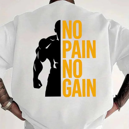 Men's Clothing NO PAIN NO GAIN GYM Print T Shirt Summer Casual Fashion Streetwear Tops Cotton Crew Neck Short Sleeve T-shirts