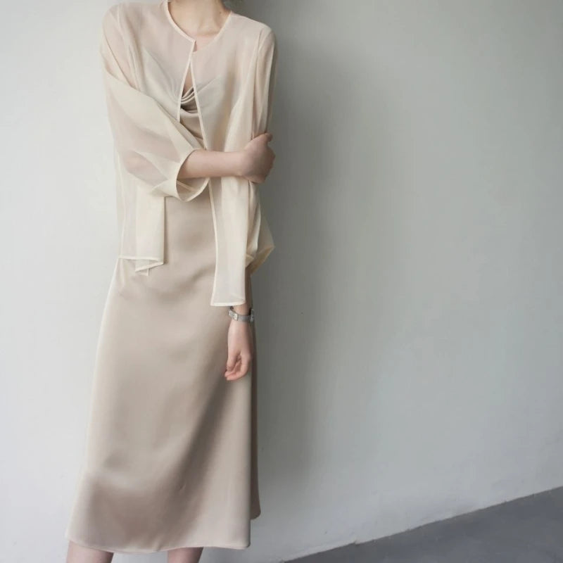 Shirts for Women Sheer Lightweight Thin Sun-proof All-match Hipster Tender Graceful Summer Breathable Commuting Korean Style Fit