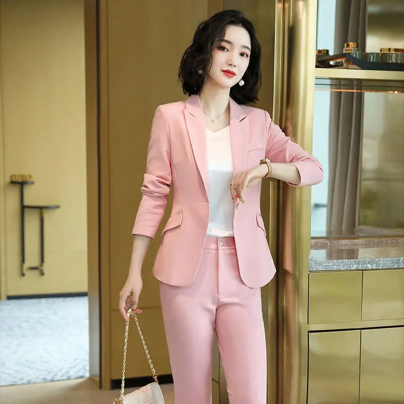 Pant 2 Piece Outfit 2025 Summer Womens Matching Sets Pants Elegant High Quality Blazer Suit Set Of Two Fashion Pieces For Women