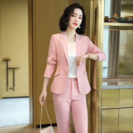 Pant 2 Piece Outfit 2025 Summer Womens Matching Sets Pants Elegant High Quality Blazer Suit Set Of Two Fashion Pieces For Women