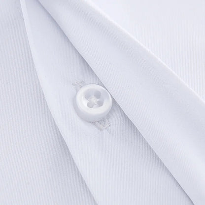 French Shirts for Men Covered Button Solid Plain Long Sleeve Business Party Tuxedo Men Dress Shirt with French Cufflinks