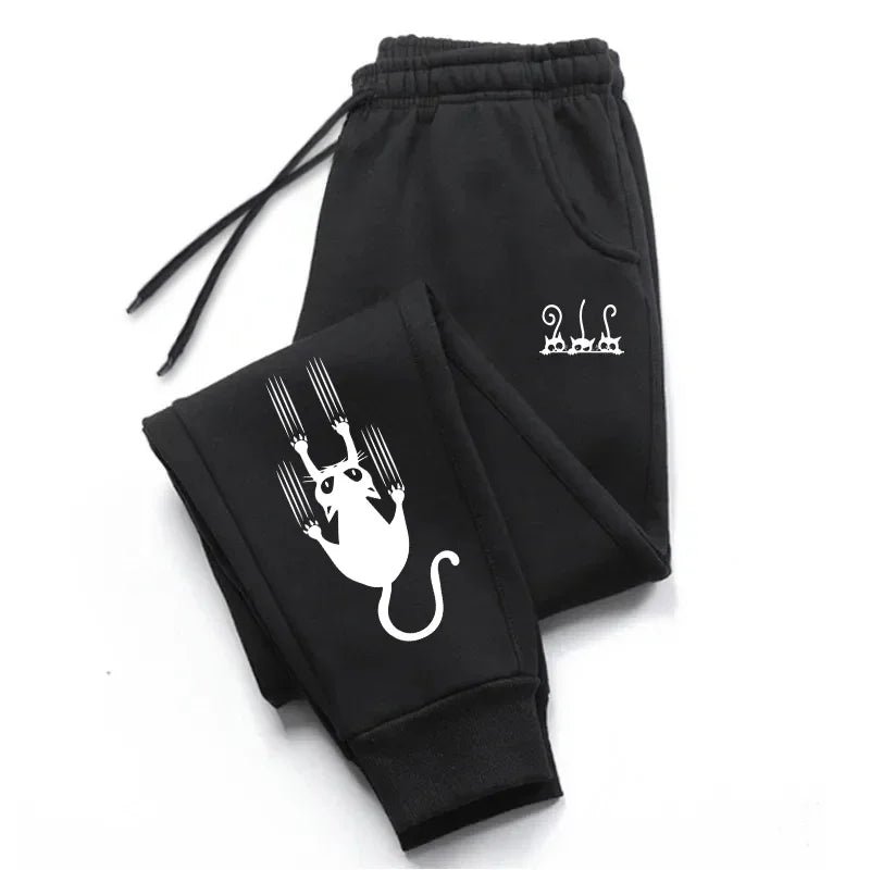Trousers Versatile Womens Sweatpants Cute Cat Print Pants Gym Sports Casual Tracksuit Trousers Jogging Man Pants Hot Sales 2025