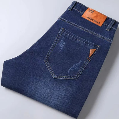 2026 NEW Men Men's Fashion Business Jeans Classic Style Casual Stretch Slim Jean Pants Male Brand Denim Trousers Black Blue Me