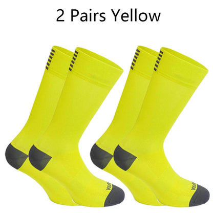 2 Pairs Cycling Socks Men Mesh Breathable High Quality Professional Competition Brand Sport Running Socks Road Bicycle Socks