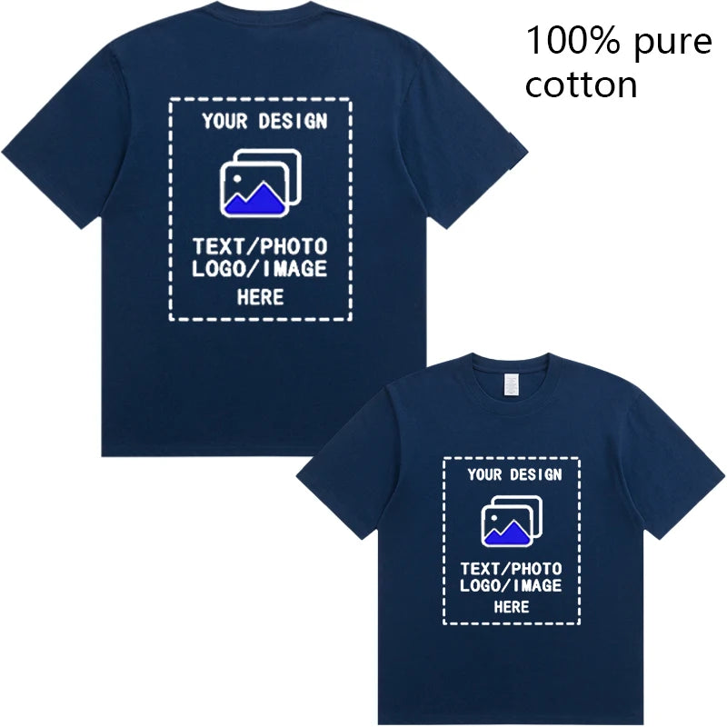 Custom-Made Men's T-Shirts Are Suitable for Team Gatherings, Gyms, and Sports Cotton Round-Neck Short-Sleeved Shirts