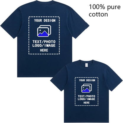 Custom-Made Men's T-Shirts Are Suitable for Team Gatherings, Gyms, and Sports Cotton Round-Neck Short-Sleeved Shirts
